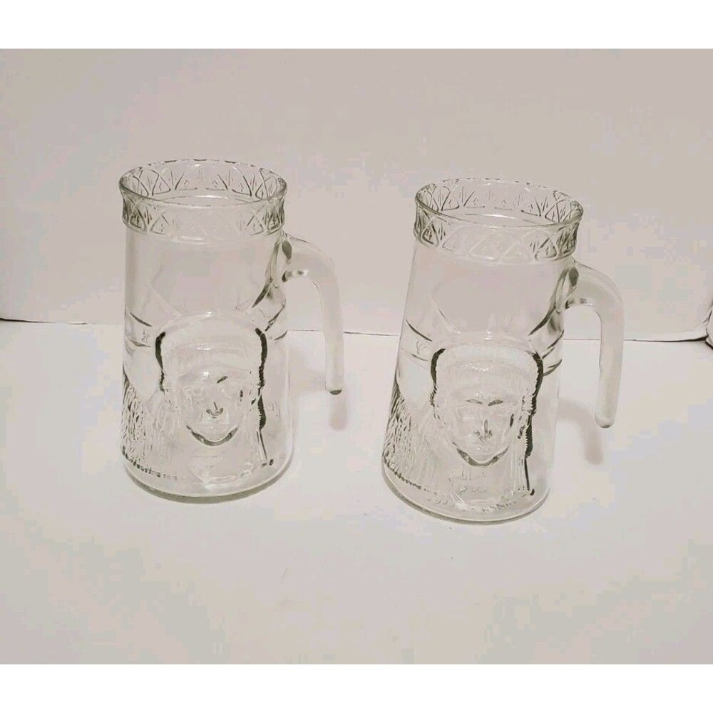 Statue Of Liberty Mug Centennial 1886 - 1986 Commemorative 2 Pk Glassware Vtg